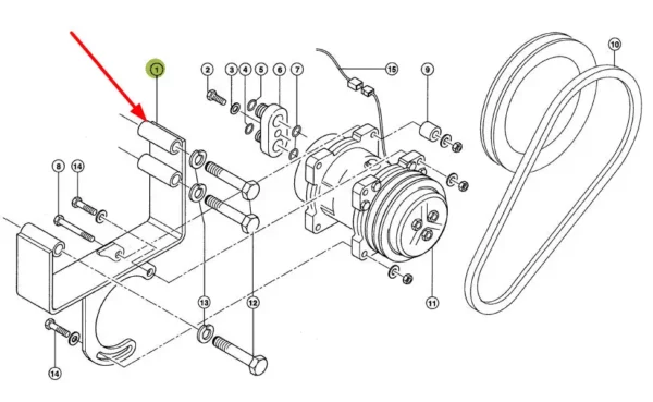 Oryginalny uchwyt sprężarki 315999.0 o numerze katalogowym 315999.0, stosowana w ładowarkach Ranger marki Claas schemat.