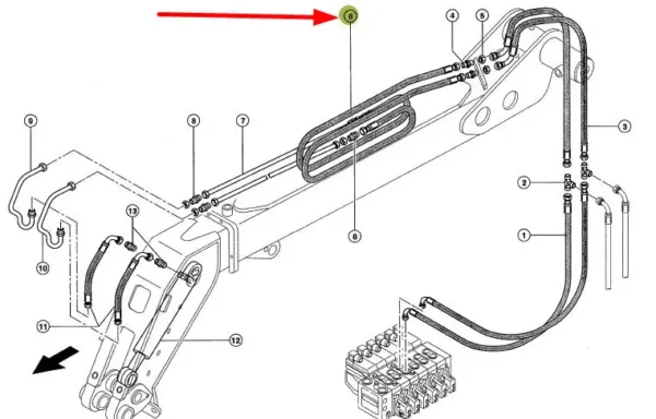 Oryginalny przewód hydrauliczny o numerze katalogowym 316240.0, stosowany w ładowarkach marki Claas schemat.webp