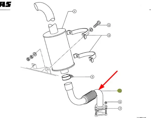 Oryginalna rura wydechowa o numerze katalogowym 317469.0, stosowana w ładowaczach Targo marki Claas schemat.
