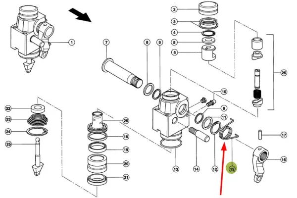 Oryginalna sprężyna o numerze 319371.0, stosowana w maszynach rolniczych marki Claas.