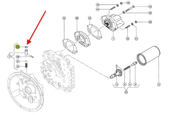 Oryginalny uszczelniacz zaworu skrzyni biegów, stosowany w ładowarkach marki Claas schemat