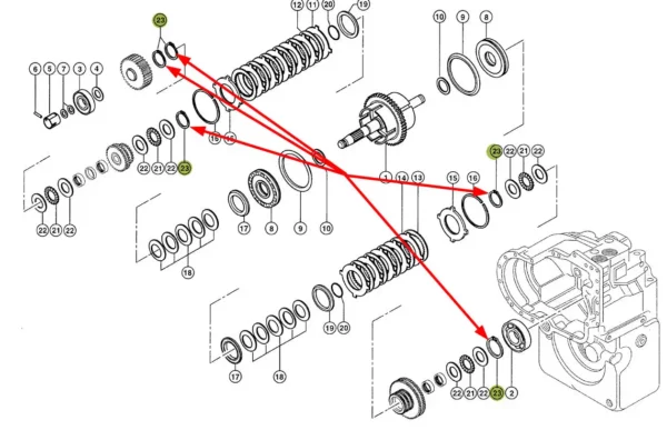 Oryginalny pierścień zewnętrzny segera, zabezpieczający elementy skrzyni biegów o numerze katalogowym 319886.0, stosowany w ładowarkach teleskopowych marki Claas schemat
