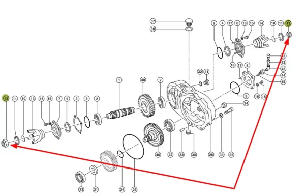 Oryginalna nakrętka przekładni rozdzielającej o numerze katalogowym 319902.0, stosowana w ładowarkach teleskopowych marki Claas schemat.
