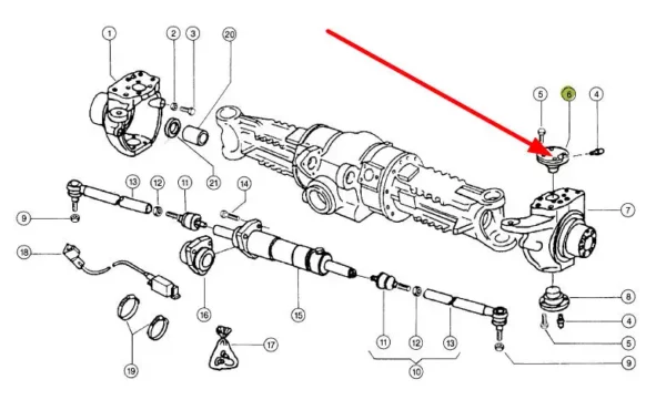 Oryginalny sworzeń zwrotnicy osi o numerze katalogowym 323114.0, stosowany w ładowarkach samojezdnych marki Claas schemat.
