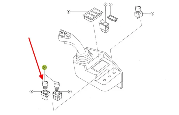 Oryginalna wkładka przełącznika, stosowana w ładowaczach teleskopowych marki Claas. schemat
