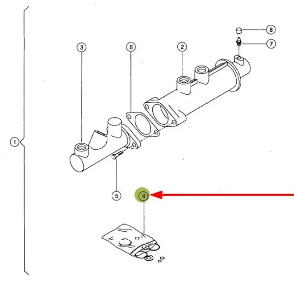 Oryginalny kpl. pierścieni uszczelniających układu hamulcowego o numerze katalogowym 326154.0, stosowany w ładowaczach marki Claas- schemat.
