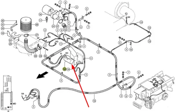 Oryginalny przekaźnik rozruchu, stosowany  w kombajnach zbożowych marki Lexion schemat.