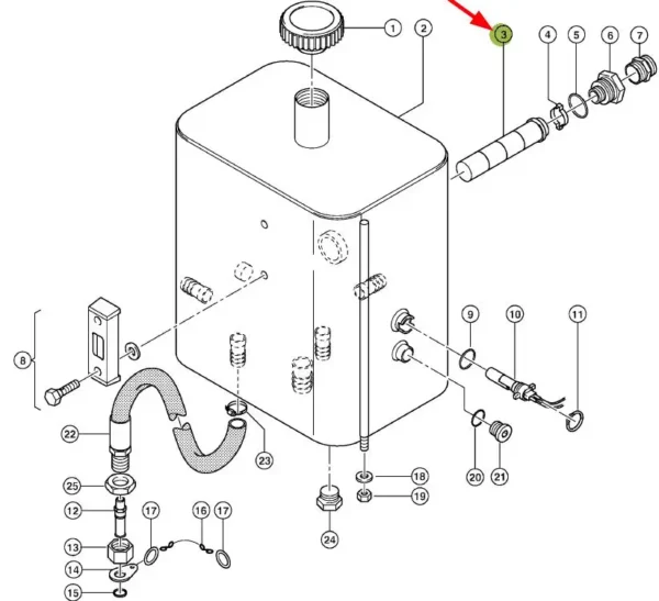 Oryginalny filtr boczny hydrauliki o numerze katalogowym 544926.0, stosowany w kombajnach zbożowych i sieczkarniach samojezdnych marki Claas- schemat.