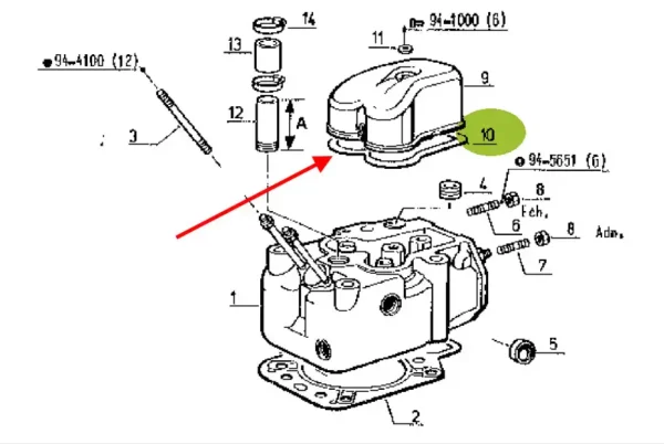 Oryginalna uszczelka pokrywy zaworowej, stosowana w maszynach rolniczych marki Claas. schemat