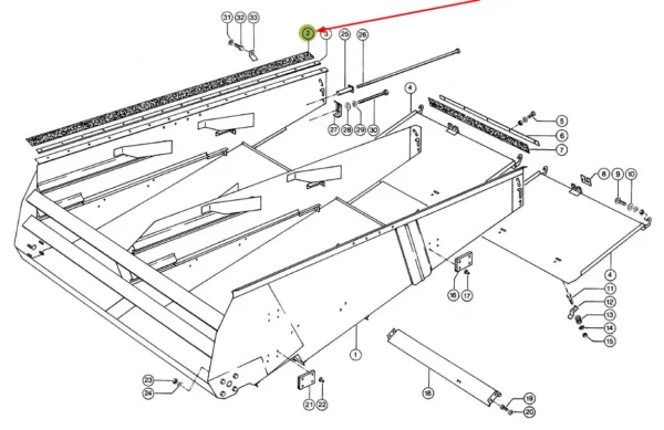 Oryginalna osłona gumowa o wymiarach 3 x 60 x 1710 mm i numerze katalogowym 600911.1, stosowna w kombajnach zbożowych marki Claas.-schemat