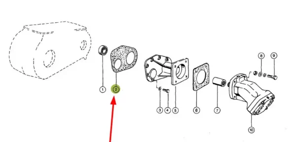Oryginalna uszczelka napędu jezdnego o numerze katalogowym 602124.0, stosowana w kombajnach zbożowych marki Claas. schemat