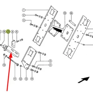 Oryginalny element mocujący napędu bębna o numerze katalogowym 603352.0, stosowany w kombajnach zbożowych marki Claas schemat.