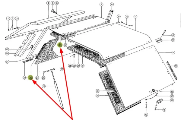 Oryginalna płyta izolacyjna tłumiąca o wymiarach 250 x 800 x 2 mm i numerze katalogowym 617884.0, stosowana w kombajnach zbożowych marki Claas schemat 1.