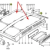 Oryginalne wyciszenie kabiny operatora o wymiarach 2 x 530 x 1000 mm i numerze katalogowym 622747.0, stosowane w kombajnach zbożowych marki Claas schemat