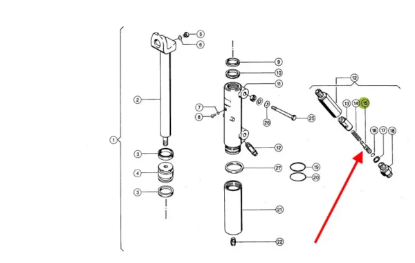 Oryginalny regulator ciśnienia cylindrów hydraulicznych, stosowany w masyznach rolniczych marki Claas. schemat
