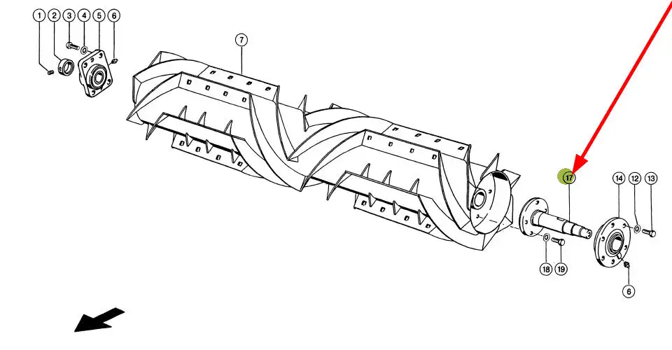 644858.1 Wałek z kołnierzem odrzutnika - sklep rolniczy Korbanek