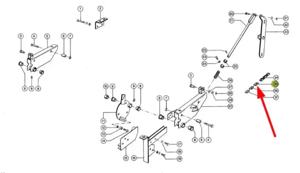 Oryginalna spinka łańcucha RE317, stosowana w hederach oraz kombajnach zbożowych marki Claas - schemat.