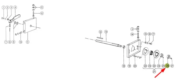 Oryginalny pierścień nastawny o wymiarach E30E8 x 45mm x 15mm z numerem katalogowym 675129.0, stosowany w hederach i kombajnach zbożowych marki Claas schemat.