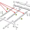 Oryginalna drewniana listwa przenośnika pochyłego o wymiarach 30 x 50 x 1000 mm  stosowana w kombajnach marki Claas schemat