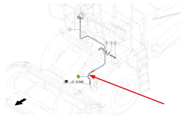 Oryginalny przewód hydrauliczny stosowany w w kombajnach marki Claas schemat.