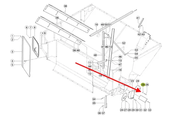 Oryginalna podkładka regulacyjna 1,5 x D41, stosowana w maszynach rolniczych marki Claas. schemat