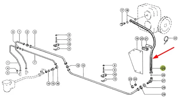 Oryginalny przewód hydrauliczny, stosowany w kombajnach rolniczych marki Claas.