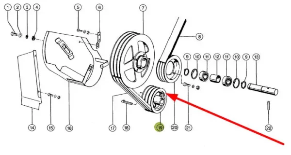 Oryginalne koło pasowe o wymiarze GG-20, numerze katalogowym 690841.0, o zastosowaniu w maszynach żniwnych marki Claas schemat.