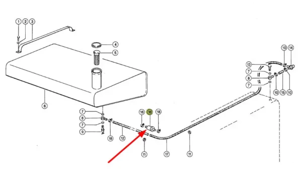 Oryginlany filtr paliwa silnika Ddodatkowego zbiornika paliwa o numerze katalogowym 755527.0. stosowany w kombajnach zbożowych marki Claas schemat.