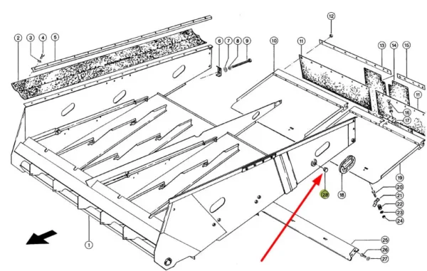 Oryginalna zatyczka gumowa o wymiarach 8 x 30 x 1,5 stosowana w kombajnach zbożowych marki Claas schemat.