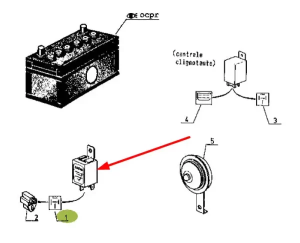 Oryginalny przekaźnik elektryczny, stosowany w ciągnikach rolniczych marki Renault i Claas schemat.