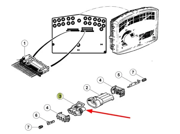Oryginalna wtyczka-złączka, stosowana w ciągnikach rolniczych marki Claas.