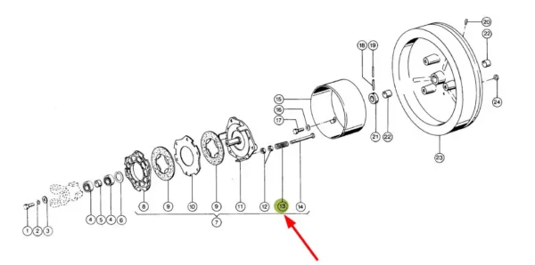 Oryginalna sprężyna o wymiarach  4,5 x 15,5 x 55 i numerze katalogowym Sprężyna 4,5 x 15,5 x 55, stosowana w maszynach rolniczych marki Claas schemat.