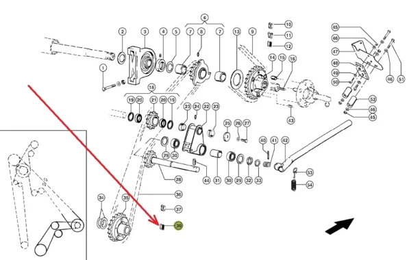 Oryginalna spinka łańcucha rotora tnącego o oznaczeniu 20AH-1 i numerze katalogowym 827661.0, stosowana w prasach zwijajacych marki Claas. schemat