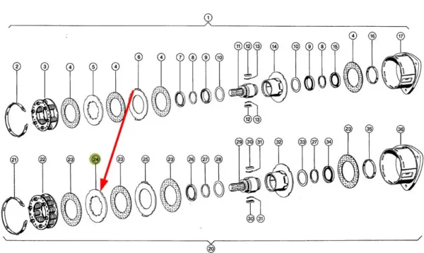 Oryginalna tarcza zabierająca sprzęgła ciernego o numerze katalogowym 828174.0, stosowana w prasach Quadrant marki Claas schemat.