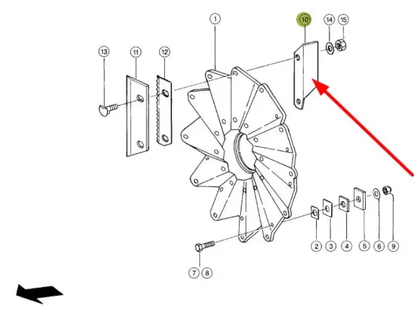 Oryginalna łopatka bębna o numerze katalogowym 915588.3, stosowana w sieczkarniach samojezdnych marki Claas schemat.