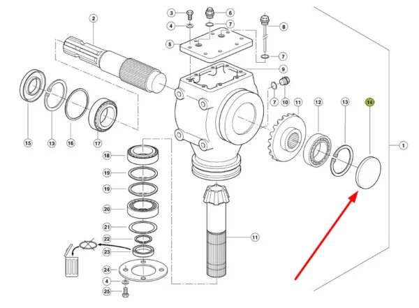 Oryginalna zaślepka przekładni kątowej o wymiarach 80 x 8 mm, stosowana w kosiarkach marki Claas schemat