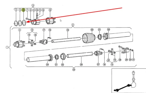 Oryginalny pierścień profilowany wałka przekźnika WOM o numerze katalogowym 920913.0, stosowany w maszynach i pojazdach rolniczych marki Claas schemat