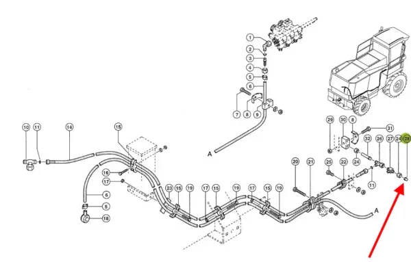 Oryginalna wtyczka układu hydraulicznego o rozmiarze L10, stosowana w maszynach rolniczych marki Claas. schemat