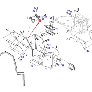 Oryginalna osłona przegrody o numerze katalogowym 404200091060, stosowana  w ciągnikach rolniczych marki Fendt.-schemat