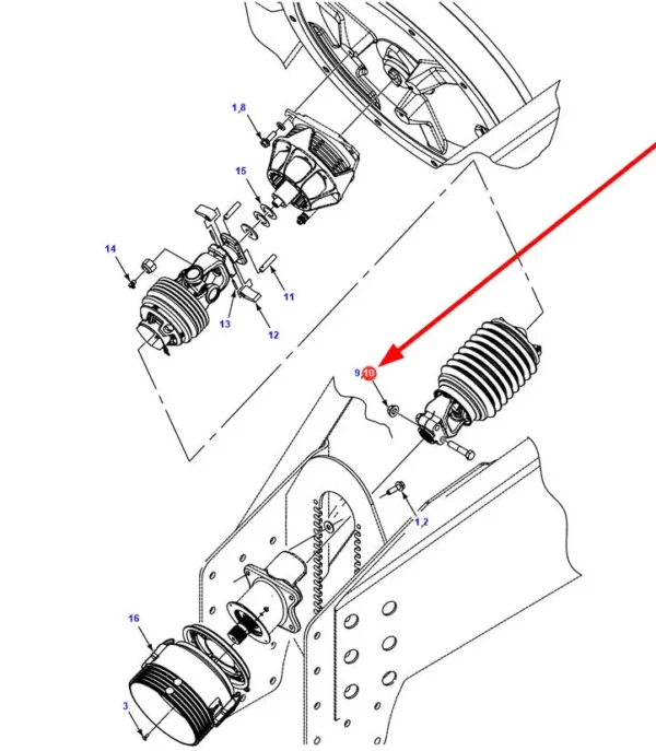 Oryginalna nakrętka z kołnierzem o wymiarach 5/8" - 11 i numerze katalogowym 700703922, szeroko stosowana w maszynach i pojazdach marek Fendt, Massey Ferguson, Challeger i Valtra. schemat