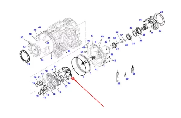 Oryginalne jarzmo przekładni planetarnej o numerze katalogowym 835150150024, stosowane w ciągnikach rolniczych marki Fendt.-schemat