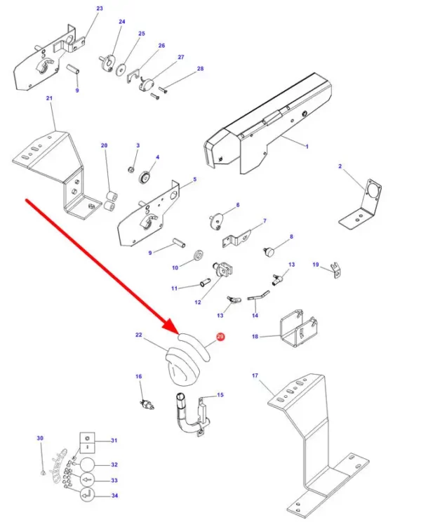 Oryginalny panel sterujący, stosowany w kombajnach zbożowych marek Fendt oraz Massey Ferguson schemat.