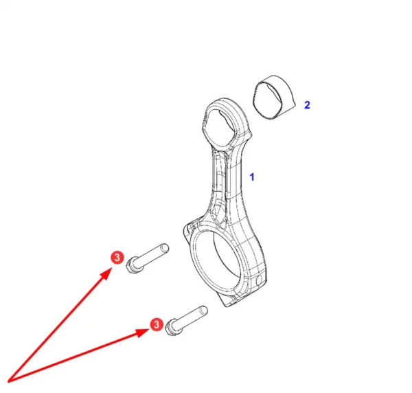 Oryginalna śruba korbowodu o numerze katalogowym F004200310050, stosowana w ciągnikach rolniczych marki Fendt schemat