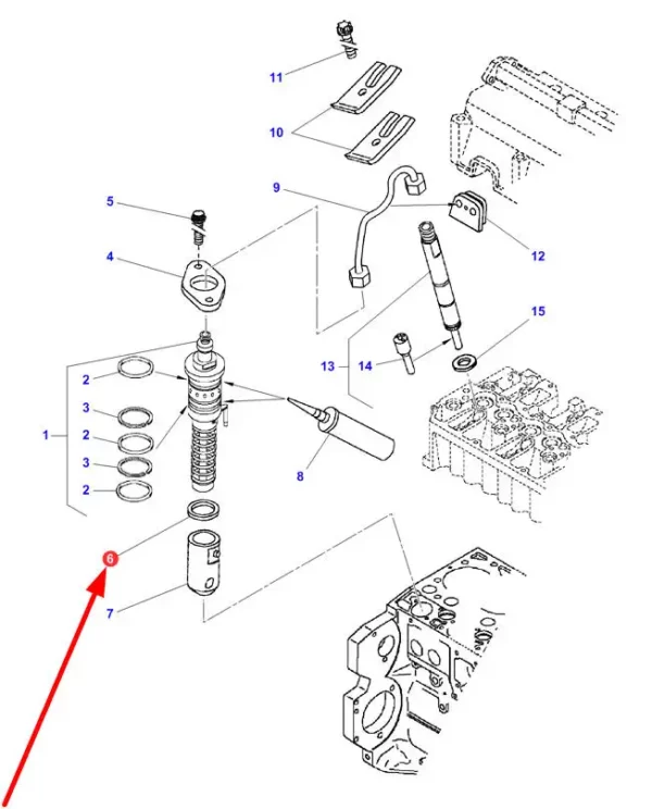 Oryginalna podkładka dystansowa pompy wtryskowej o grubości 2,8 mm i numerze katalogowym F119200710360, stosowana w ciągnikach rolniczych, kombajnach zbożowych marki Fendt schemat.