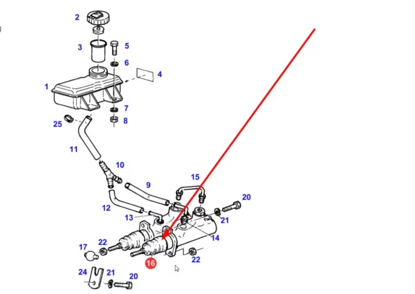 Oryginalny zestaw naprawczy pompki hamulcowej o numerze katalogowym F178107070130, stosowany w ciągnikach rolniczych marki Fendt. schemat