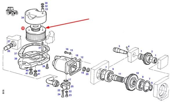 Oryginalny filtr oleju hydrauliki marki Agco, stosowany w maszynach rolniczych marki Fendt schemat