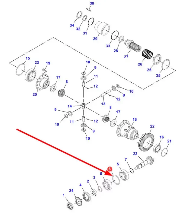 Oryginalna podkładka dystansowa o grubości 0,2 mm, numerze katalogowym F334310020090, stosowany w ciągnikach marek Massey Ferguson oraz Fendt schemat.