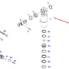 Oryginalne zabezpieczenie cylindra hydraulicznego o numerze katalogowym F411301050030, stosowane w ciągnikach rolniczych marki Fendt schemat.