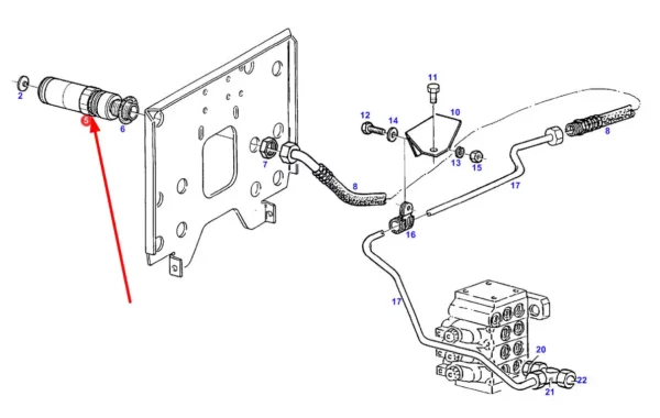 Oryginalny pierścień oring łącznika tylnego układu hydraulicznego o wymiarach  21 X 2,6 i numerze katalogowym F514960100020, stosowany w ciągnikach rolniczych marki Fendt.