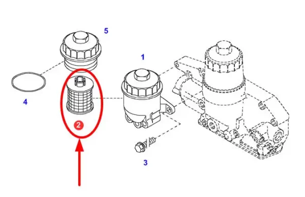 Oryginalny wkład filtra paliwa silnika stosowany w ciągnikach rolniczych marki Fendt schemat